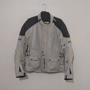 BILT Men's Tan and Black Motorcycle Jacket with built in Shoulder and Elbow pads